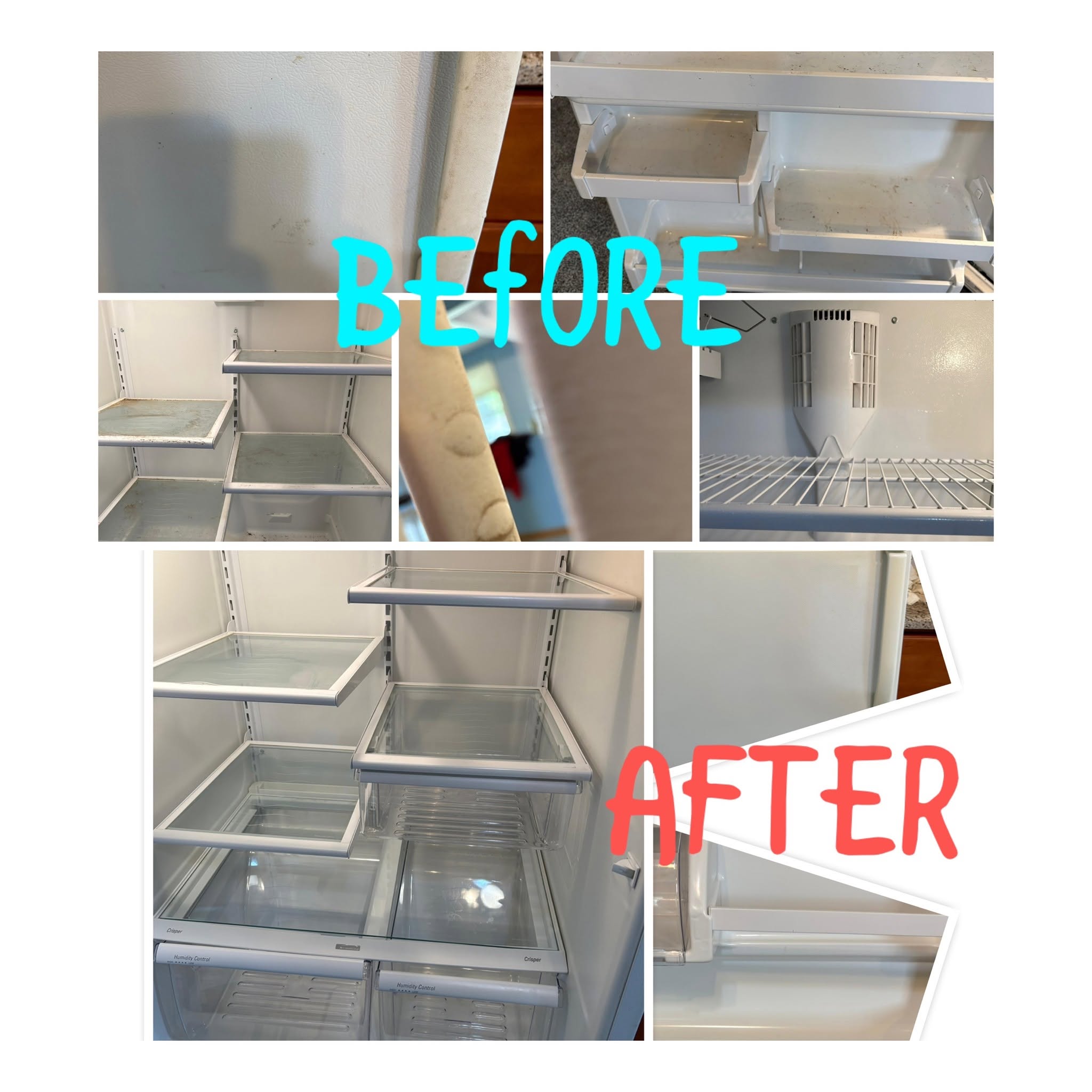 Before and after cleaning results, job two